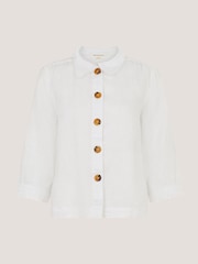 Monsoon Cream Emelia Linen Shirt - Image 5 of 5