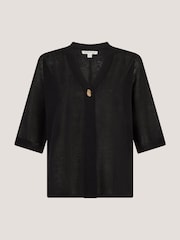 Monsoon Black Bath Short Sleeve Cardigan - Image 5 of 5