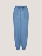 Monsoon Blue Daria Chambray Joggers - Image 6 of 6