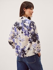 Monsoon Blue Nicolette Floral Linen Blend Shirt - Image 3 of 6