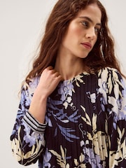 Monsoon Blue Nicolette Floral Linen Blend Top - Image 3 of 5