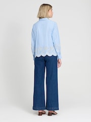 Finery Blue Sydnee Stripe Cotton Shirt - Image 2 of 4