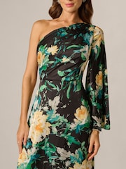 Adrianna Papell One Shldr Printed Satin Gown - Image 4 of 6