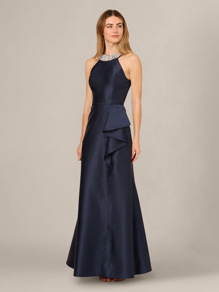 Adrianna Papell Embellished Mikado Gown - Image 1 of 5 Adrianna Papell Embellished Mikado Gown - Image 1 of 5