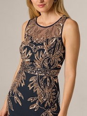 Adrianna Papell Blue Studio Beaded Short Dress - Image 5 of 6