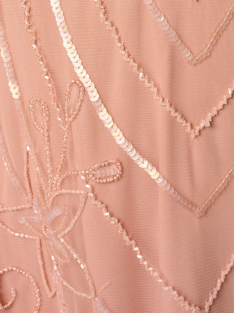 Adrianna Papell Studio Bead Mesh Flutter Dress - Image 6 of 6 Adrianna Papell Studio Bead Mesh Flutter Dress - Image 6 of 6