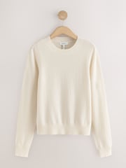 Ecru N. Premium Wool Crew Neck Knit Jumper - Image 1 of 3