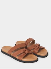 JD Williams Natural Wide Fit Twist Front Footbed Sandals - Image 3 of 4