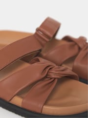 JD Williams Natural Wide Fit Twist Front Footbed Sandals - Image 4 of 4