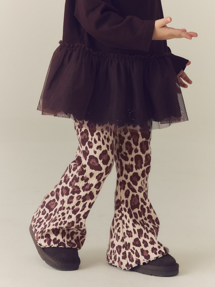 Leopardo - Leggings acampanados de canalé (3 meses-7 años) - Imagen 1 de 7