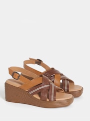 Natur - JD Williams Criss Cross Stitch Detail Wedge Sandals - Bild 2 von 4
