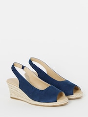 Azul - JD Williams Peep Toe Slingback Espadrille Wedges - Imagen 3 de 4
