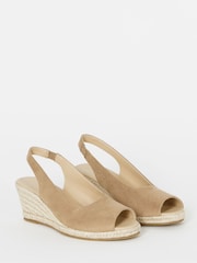 Nude - JD Williams Peep Toe Slingback Espadrille Wedges - Imagen 3 de 4
