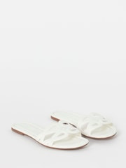 JD Williams White Extra Wide Fit Padded Loop Mule Sandals - Image 2 of 4