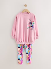 Pink Floral Unicorn Sweatshirt and Leggings Set (3-16yrs) - Image 1 of 5