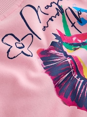 Pink Floral Unicorn Sweatshirt and Leggings Set (3-16yrs) - Image 4 of 5