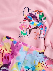 Pink Floral Unicorn Sweatshirt and Leggings Set (3-16yrs) - Image 5 of 5