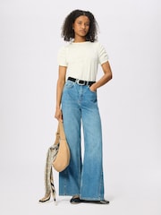 Whistles White V-Neck Ruched Sleeve Top - Image 2 of 6