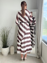 Style Cheat Stripe Asymetric Wrap Shirt Dress - Imagen 3 de 4