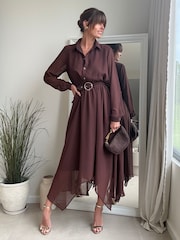 Style Cheat Hanky Hem Belted Shirt Dress - Imagen 1 de 4