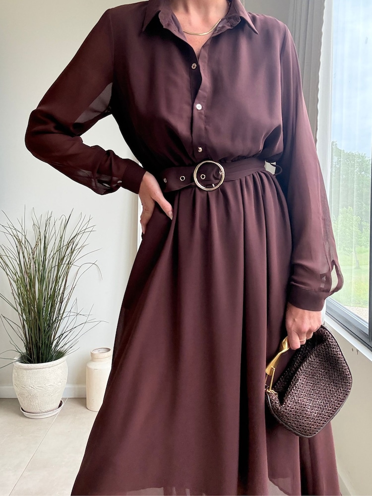 Style Cheat Hanky Hem Belted Shirt Dress - Imagen 4 de 4