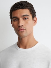 Reiss White Huxley Cotton Slub Relaxed-Fit T-Shirt - Image 4 of 6