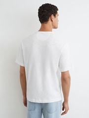 Reiss White Huxley Cotton Slub Relaxed-Fit T-Shirt - Image 5 of 6