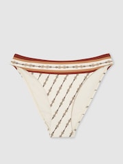Reiss Ivory Johannah Chain-Print Fixed-Side Bikini Bottoms - Image 2 of 6