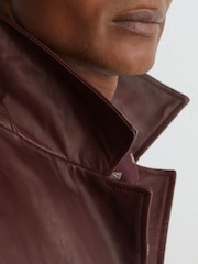 Reiss Varlan Burnished-Leather Button-Through Jacket - Obraz 6 z 9