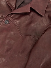 Reiss Varlan Burnished-Leather Button-Through Jacket - Obraz 9 z 9