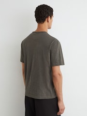 Reiss Khaki Green Huxley Cotton Slub Relaxed-Fit T-Shirt - Image 4 of 6