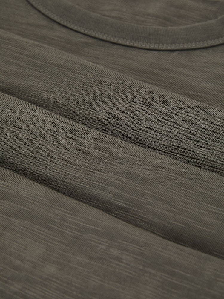 Reiss Khaki Green Huxley Cotton Slub Relaxed-Fit T-Shirt - Image 6 of 6 Reiss Khaki Green Huxley Cotton Slub Relaxed-Fit T-Shirt - Image 6 of 6