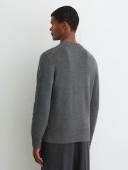Vidēji pelēka melanža - Reiss Rosedale 100% Cashmere Cable Knit-Detail Jumper - Attēls 5 no 6
