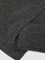 Reiss Charcoal Grey Evie Wool-Blend Zip-Through Hoodie with Cashmere - Image 7 of 7