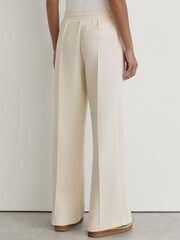 Reiss Ivory Bella Petite Premium Interlock Wide-Leg Joggers - Image 5 of 9