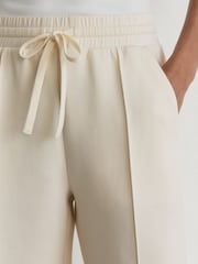 Reiss Ivory Bella Petite Premium Interlock Wide-Leg Joggers - Image 7 of 9