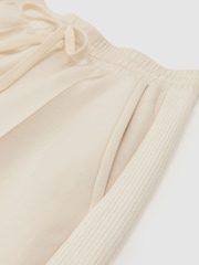Reiss Ivory Bella Petite Premium Interlock Wide-Leg Joggers - Image 8 of 9