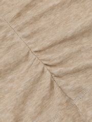 Reiss Oatmeal Neutral Heidi Lyocell-Wool Ruched Mock-Neck Top - Image 6 of 6