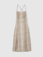 Reiss Neutral Eloise Snake-Print Midi Beach Dress - Image 2 of 7