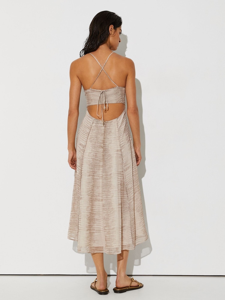 neutral beach dress Caroline Neutral Cover-Up Midi Dress | Elegant Beachside Style