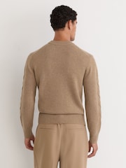 Kamielis - Reiss Rosedale 100% Cashmere Cable Knit-Detail Jumper - Attēls 5 no 8