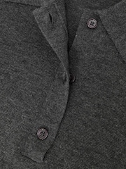 Reiss Grey Marl Brooke Merino Wool Knitted Polo Jumper - Image 7 of 7