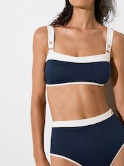 Reiss Bronte Bikini-Oberteil mit Struktur und Blockfarben - Bild 3 von 5