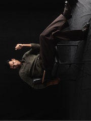Atelier Dark Green Nathaneal Atelier 100% Brushed Cashmere Polo Jumper - Image 7 of 8