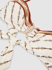 Reiss Ivory Johannah Chain-Print Bandeau Halterneck Bikini Top - Image 6 of 6
