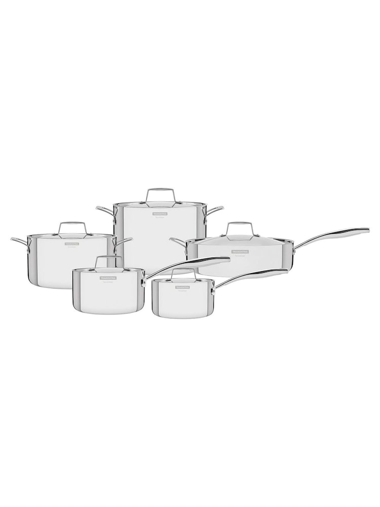 Tramontina 5 Piece Silver Grano 3-Ply Stainless Steel Cookware Set - Image 1 of 6 Tramontina 5 Piece Silver Grano 3-Ply Stainless Steel Cookware Set - Image 1 of 6