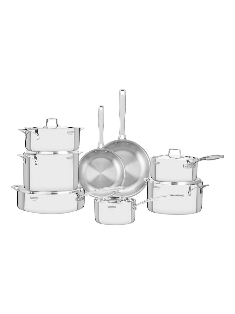 Tramontina 8 Piece Silver Grano 3-Ply Stainless Steel Cookware Set - Image 2 of 6 Tramontina 8 Piece Silver Grano 3-Ply Stainless Steel Cookware Set - Image 2 of 6