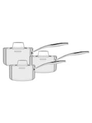 Tramontina 3 Piece Silver Grano Tri-Ply Stainless Steel Saucepan Set - Image 1 of 5