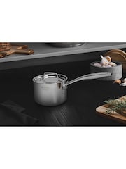 Tramontina 3 Piece Silver Grano Tri-Ply Stainless Steel Saucepan Set - Image 4 of 5