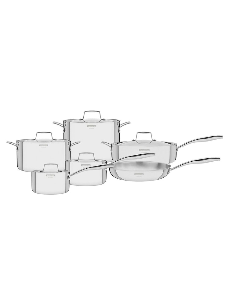 Tramontina 6 Piece Silver Grano 3-Ply Stainless Steel Cookware Set - Image 1 of 6 Tramontina 6 Piece Silver Grano 3-Ply Stainless Steel Cookware Set - Image 1 of 6